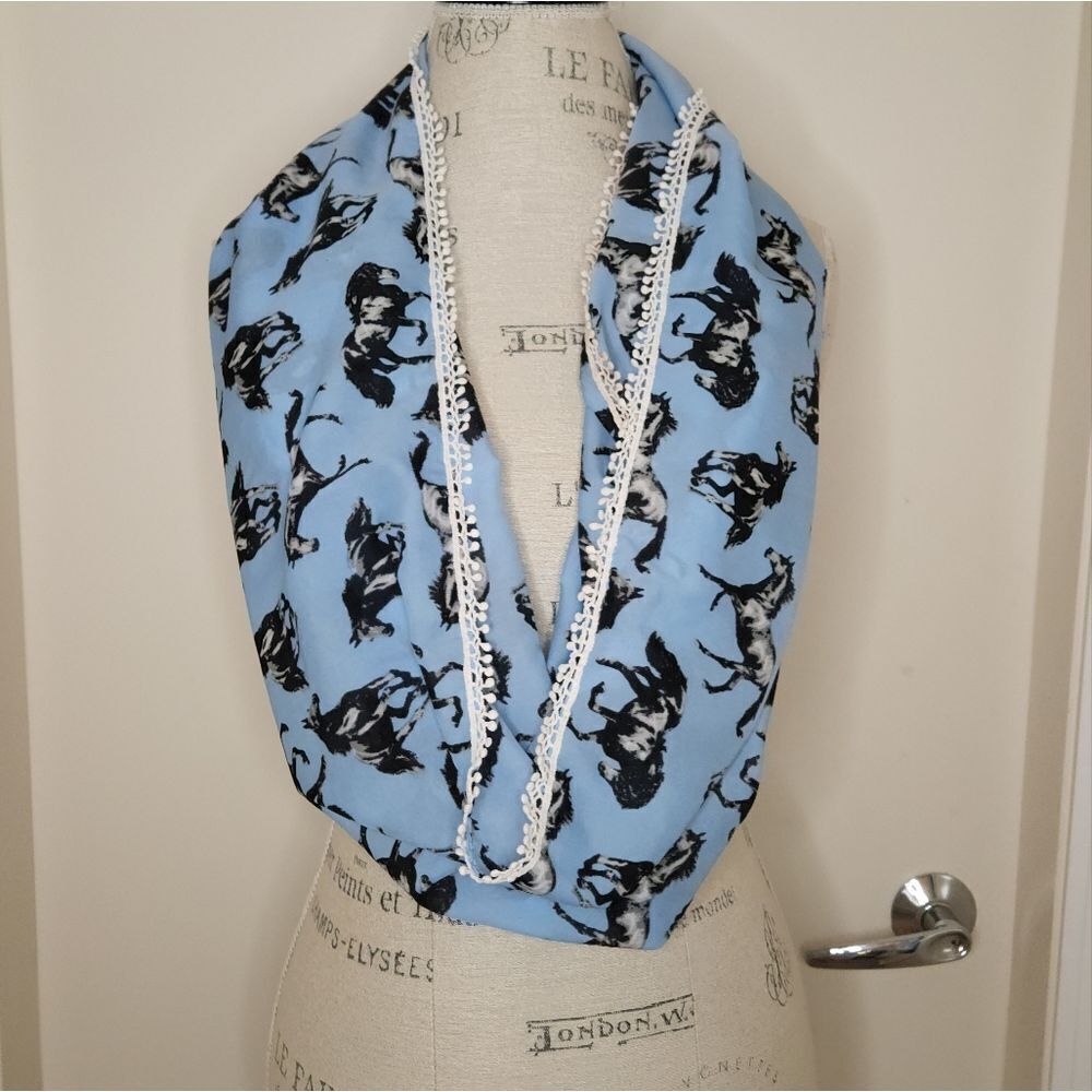 Equestrian Crochet Pompom Scarf - Picture 3 of 4